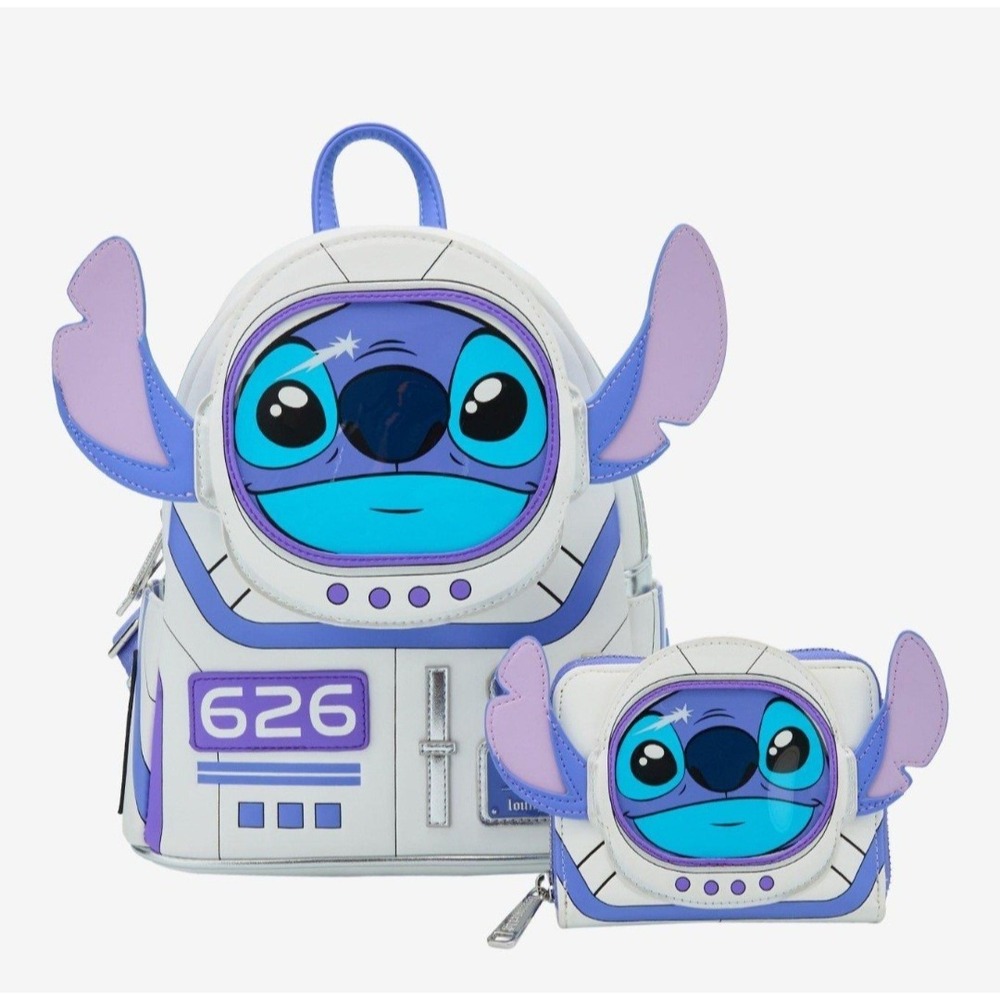 NEW!‎ Loungefly Lilo & Stitch Spaceman Astronaut 626 Figural Backpack & WALLET